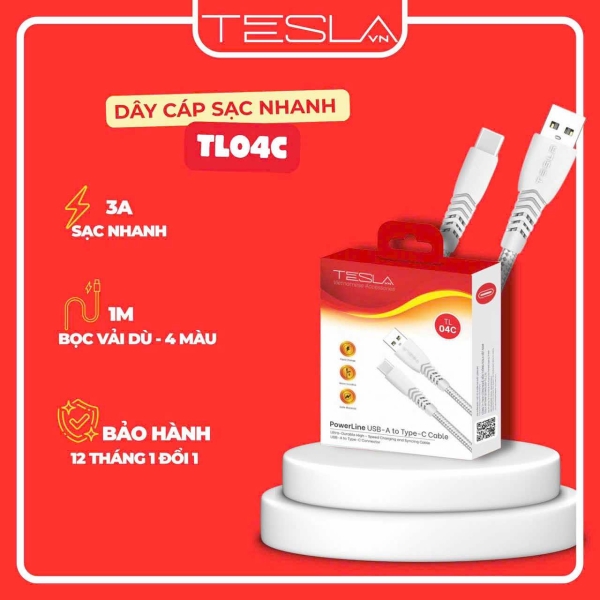Cáp sạc nhanh Tesla TL04C dành cho androi